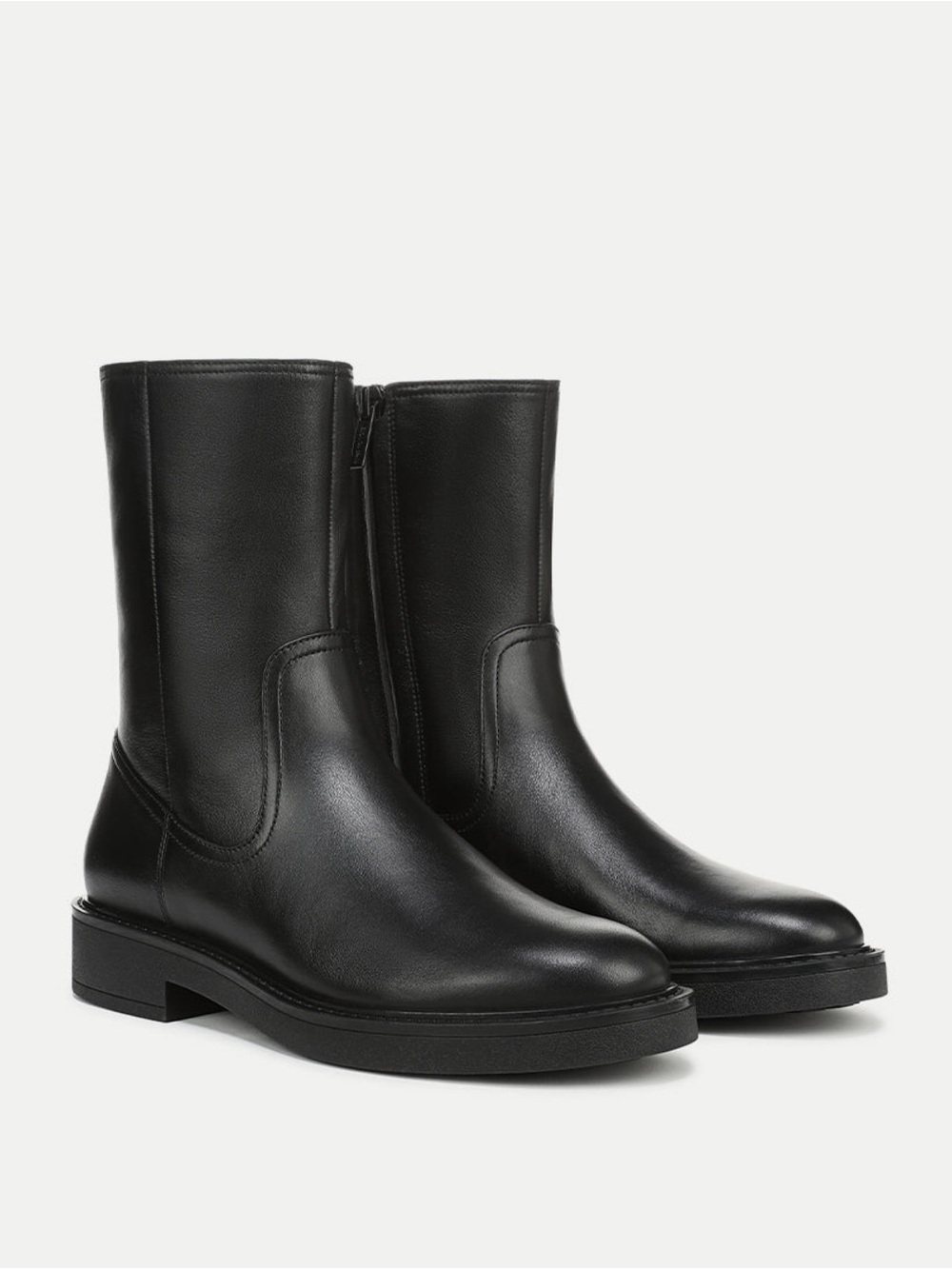 New Veronica Beard Creswell Mid-Calf Boot Black Leather Sz 8